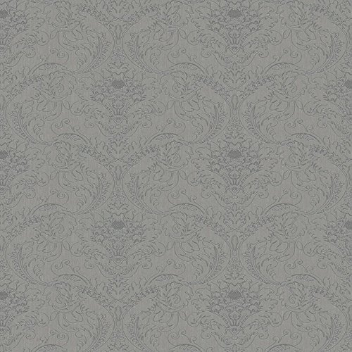 Marburg Empire Prag Damask Muster Tapete Metallisch Silber Motiv Texturiert – Grau 57483 - 2