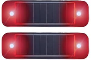 ‎SUAVER SUAVER 2Pack Solar Warnlampen Wasserdichtes Mini LED Blinkendes Solar Sicherheitslicht Blinklicht Notfall Warnung Mini Auto Fahrrad Motorrad Blinklichter (Rot)