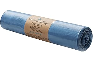 THE SUSTAINABLE PEOPLE Sacs poubelle recyclés TSP 120L - fabriqués à partir de matériaux 100 % recyclés (PE) - certifiés Ange Bleu - rouleau de 25 sacs - Type 60 extra (30 µm) - 700x1100 mm - pour les déchets plus légers