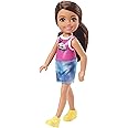 Barbie Chelsea Doll, Small Doll with BRUNETTE Hair in Ponytail Wearing Removable Skirt & Shoes