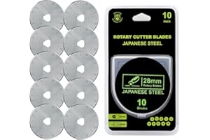 Headley Tools 28mm Rotary Cutter Blades(Pack of 10) Fits Olfa Rotary Cutter and Fiskars Rotary Cutter