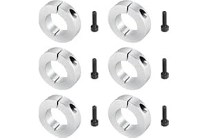 ZYLUNIY Bague de Réglage 20 mm, 6 pièces Bague Arrêt d'axe en Acier Inoxydable avec goupille filetée, collier de serrage double fendue pour essieux de chariot à roues et transmission d'ax