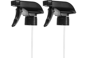 M METERXITY 2-Pack Spray Bottle Replacement Nozzles Plastic Anti-Leak Trigger Sprayer Nozzles Spray Bottle Top for Home/Garden Cleaning [Fit Standard 28/410 Neck Bottles, Black]