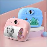 Kids Instant Print Camera with Built-in Printer, Digital Video Camera, One-Button Design, Display Screen, TF Card Slot, USB C
