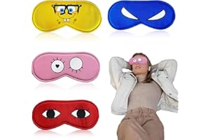 RVYEIOP 4 piezas de antifaces para dormir infantiles, 4 modelos de antifaces para dormir, divertidos y extravagantes antifaces, ¡aptos para niños y adultos!