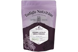 Indigo Herbs Organic Alfalfa Leaf Powder 250g | Digestive Support | Super Green Powder | Certified Organic | Vegan