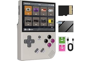 ANBERNIC RG35XX Plus Retro Handheld Game Console ,3.5 Inch IPS Screen Linux System Built-in 64G TF Card 5515 Games Support HDMI TV Output 5G WIFI Bluetooth 4.2 (Gray）