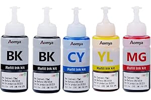 Aomya Refill Ink Kit for T6641 T6642 T6643 T6644 Refill Ink Cartridges Multipack Printer Cartridge Compatible with Ecotank ET-2550 ET-2500 ET-4500 2600 2650 L100 L200 L210 L300 L350 L355(2BK,C, M, Y)