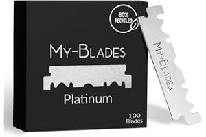 Rakblad för shavette och rakkniv, 100 enkeleggade rakblad i ishärdat rostfritt stål, Platinum, utvecklade av experter, lämpli