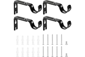 BBTCXJS 4 x Gardinenstange Halterungen, Verstellbare Gardinenstangenhalterungen, Gardinenstangen Halterung, Vorhangstange Halterung, Metall Wandhalterung Vorhangstangen Halterungen für Gardinenstangen 25mm