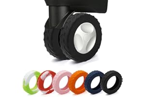 XYOFUN Luggage Compartment Wheel Protection Cover - Upgraded 8-Pack Anti Dust & Scratch Noise Reduction Carry On/Travel Suitcase Wheel Protector - Black