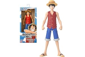 BANDAI - Anime Heroes - One Piece - Figurine Anime Heroes Mega 30 cm Luffy - Grande Figurine articulée Luffy - Licence Officielle One Piece - Jouet Enfant 4 Ans et + - 38331
