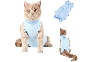 VICTORIE Chat Vêtement de récupération opératoire Gilet blessures médical Protection Anti-lécher pour Chien Chat Petit Animaux Bleu L