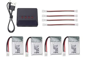 ZYGY 4PCS 3.7V 220mah lipo Batteria + 4in1 Caricatore dell'equilibrio per E010 E010C E011 E011C E013 GoolRC T36 NINHUI NH010 F36 H36 HS210 SANROCK GD65A ATOYX AT-66 RC Quadcopter