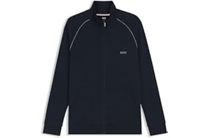 BOSS Mens Mix&Match Jacket Z Zip-up jacket in stretch cotton with embroidered logo