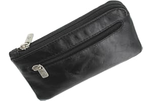 Visconti Monza Collection Geno Porte-Monnaie pour Pièces en Cuir avec Porte-clés MZ19 Noir