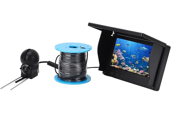 Undervattensfiskekamera, 1080P 4,3 Tums Ljus Skärm Fishfinder med Ultravidvinkelobjektiv med 30 M Kabel för Kajakfiske med Issjöbåt