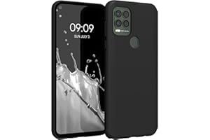 kwmobile Funda para Motorola Moto G Stylus 5G Carcasa - Ultrafina de TPU y Silicona con Bordes elevados anticaídas - Negro Mate
