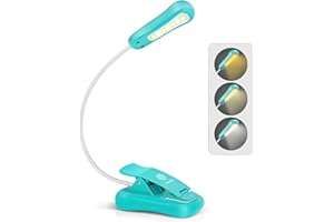 Vekkia/LuminoLite Rechargeable Book Light, 3 Colortemperature × 3 Brightness, Reading Lights for Reading in Bed. Up to 70 Hours Lighting.Gift for Bookworms, Travel.