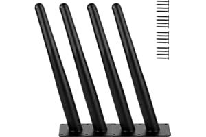 TEMPFOO Metal Furniture Legs 16 Inch, Oblique Conical Matte Black Furniture Feet for Sofa Cabinet Coffee Table Chair Desk Cupboard Couch Bed Home DIY Projects Modern Minimalist Decor Style