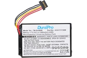 DuraPro 3,7 V 1200 mAh - Batería para GPS Tomtom Go 6200, Go 6100, Go 6000, Go 5000, Go 600, Go 500, AHA1111008 VF6P FMB0932008731 AHA11110005 6027A027A1 00895 21