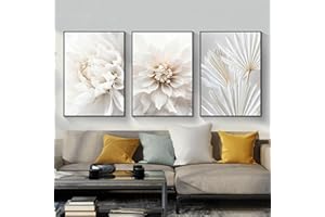 JNAOZI Nowoczesne obrazy na ścianę, abstrakcyjne, kwiaty i rośliny, obrazy boho, dekoracja boho, plaża, zestaw plakatów, bez ramy (plakat 06, 20 x 30 cm x 3 szt.)