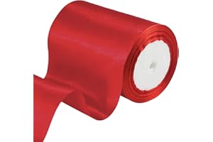 POPOYU Cinta de Raso Junco10cm Ancha,23M Lazo Regalo Cinta Navideña Rollo de Cinta de Satén,Cinta de Regalo Cintas para Boda Cumpleaños Día de San Valentín Navidad árbol Cinta Envolver Regalos