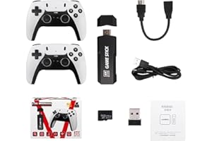 GENERIC Home Video Game Console, Retro Game Stick 2.4G 4K TV Wireless Retro Game Console with Dual Wireless Controllers Plug Play Video Game Stick, Support Archive Output Adults Kids Grea 58000 GAMES