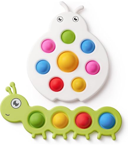 Juguetes Montessori Para Niños 1-3 Años - Oruga Pop Fidget, Juguete Sensorial Antistrés Con Sonidos