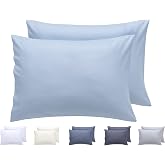 Todocama Set of 2 Pillowcases, Extra Soft Microfibre, Hypoallergenic, Set of 2 - 50 x 70 cm Light Blue