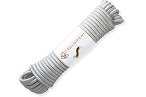 Dreamprint Corde Extensible Polyvalente 10m Grise - Ø 8mm pour intérieur/extérieur - Sécurisation de la Charge, la Fixation de bâches, Le Camping et Les activités en Plein air