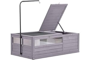 X-ZONE PET Grande maison en bois pour tortues - Espace de vie - Enclos intérieur pour petits animaux - Terrarium pour reptiles et amphibiens - Cage à reptiles - Protection de sécurité contre le vent et la pluie