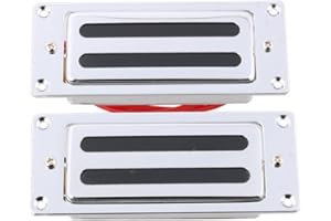 LYWS Mini Humbucker Pickups Bridge Neck Set for Electric Guitar Parts Chrome