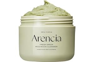 Arencia - Limpiador facial coreano de arroz Mochi, mascarilla facial, limpiador de espuma, exfoliante suave todo en uno, limpieza profunda, hidratante, minimización de poros