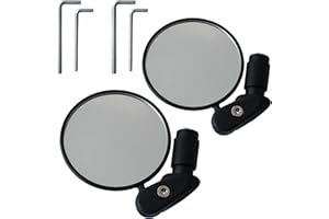 VIDSMOW 2 PCS Espejo Retrovisor de Bicicleta, Ajustable 360° para Manillar de 17.4mm-22mm, HD Gran Angular, Visibilidad Mejorada para Bicicletas de Montaña y Urbanas