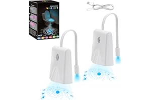 Powerole 2 Stück WC-Nachtlicht Toilette Licht mit Projektorlampe, 16 Fabre toilettenlicht mit bewegungsmelder für wc beleuchtung,Wasserdicht Toilettenlicht mit 500mAh Akku und Typ-c Ladeanschluss