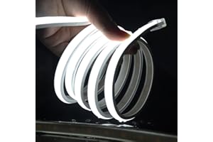 KISUFU 220V Flessibile Striscia LED COB con interruttore,IP65 impermeabile,Alta luminosità 288 LED/m,Luminoso Nastri LED per armadio cucina casa fai da te camera da letto interni (3m, Bianco)