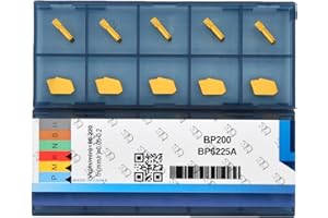 CDBP GTN-2 (SP200) Inserti per scanalatura troncatura per acciaio, 2mm Larghezza di scanalatura, Rivestimento giallo CVD, 10 pezzi