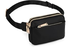 UTO saszetka biodrowa dla mężczyzn i kobiet, wodoszczelna, nylonowa, modna, smukła, lekka saszetka z 3 kieszeniami na zamek błyskawiczny