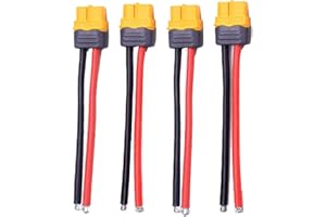 ONPRO 4 pièces XT60H Mâle Femelle Prise Fiche Connecteur Adaptateur Fil avec Logement de Gaine avec 150mm Fil de Silicium 12AWG pour Batterie RC Lipo (XT60H Femelle connecteur câble)