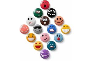 SUNURS 16-pack Roliga Kylskåpsmagneter Starka Dekorativa Magneter | 3D-relief | Glansig finish | Repfri