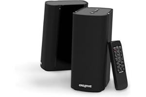 Creative T100 – Altavoces de escritorio compactos Hi-Fi 2.0, hasta 80W de potencia máxima con Bluetooth 5.0, entrada óptica, 