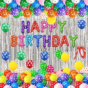 Party Propz Multicolour Birthday Decoration Happy Birthday Decorations Kit for Boys and Girls Multicolour Balloons For Decoration / Multicolour Birthday Decorations Kit - Set of 33