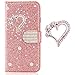 Produktbild Flip Wallet Hülle für Samsung A80,Leder Stand Funktion Bling Glitter Glitzer Diamond Musterg Slim Retro Modisch Karteneinschub Magnet Schutzhülle