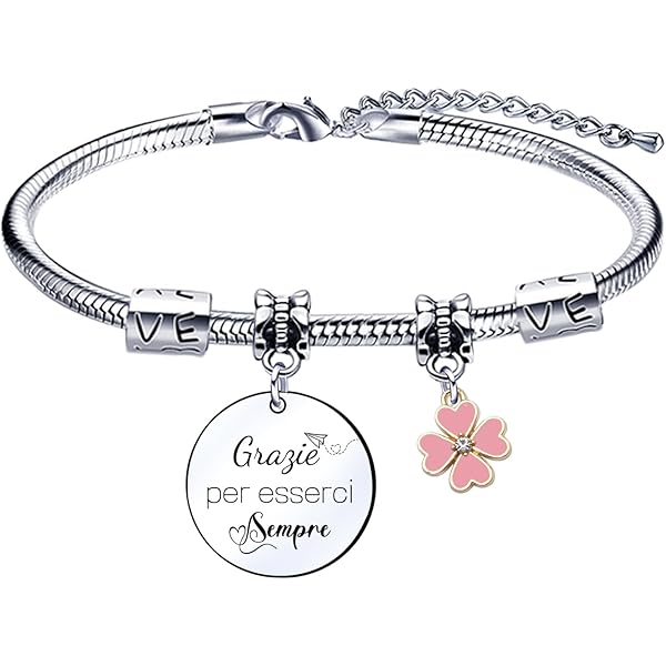 POIUYTRE Bracciale Insegnante Braccialetto Donna Maestra Regalo Un bimbo impara quando l'amore insegna Ciondolo Acciaio Regolare Regali Laurea (6