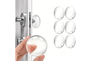 Wandschutz von Türknäufen-Efbock Transparent Silikon-Türstopper Wandschutz-Premium Türstoßstange Wandschutz für Zuhause oder Büro-Selbstklebender Türgriff Stoßschutzstopper Gummistopper 6stück