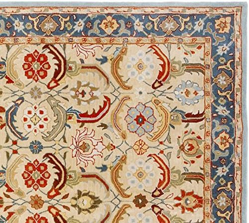 Persian Nain Eva Beige Wool Rug Handmade Traditional Persian Oriental Rug &amp; Carpet (5x8)ft (152x244cm)