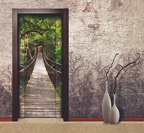 Türtapete Jungle Catwalk 92 x 202 cm Fototapete Tapete Hängebrücke deco.deals - 2