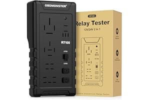 OBDMONSTER Testeur de Relais de Voiture 12 V/24 V, Testeur de Relais, Vérificateur de Relais Électronique, Outil D'inspection et de Diagnostic de Relais sans fil 4 Broches/5 Broches pour Réparation Automatique