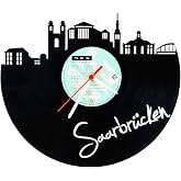 Wanduhr Aus Echter Vinyl-Schallplatte Mit Yin Yang Boho Design | Leises Quarzwerk, Handgefertigt In Italien